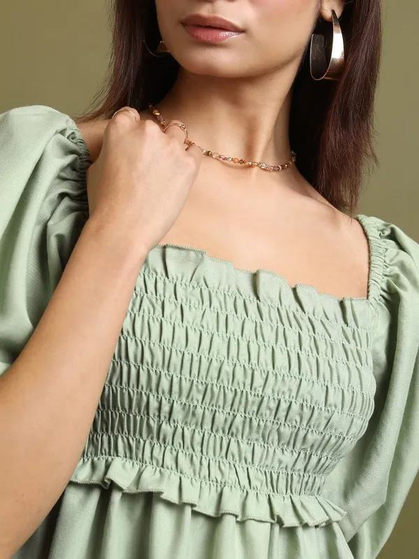 Solid A-Line Dress