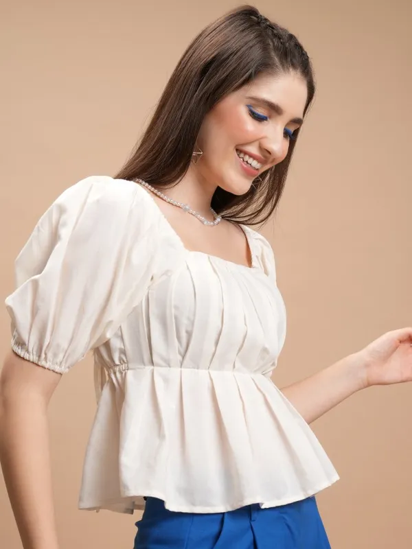 Solid Peplum Top