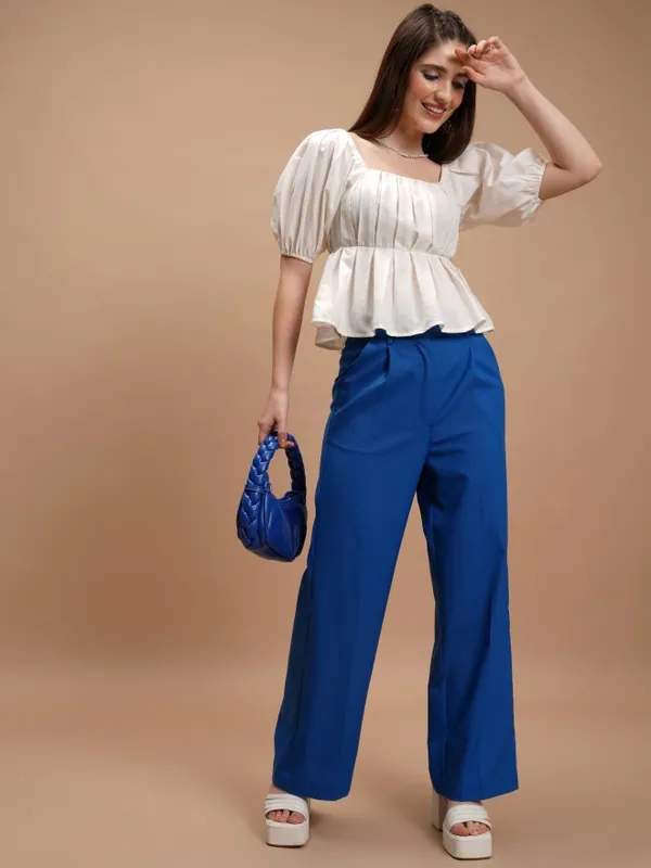 Solid Peplum Top
