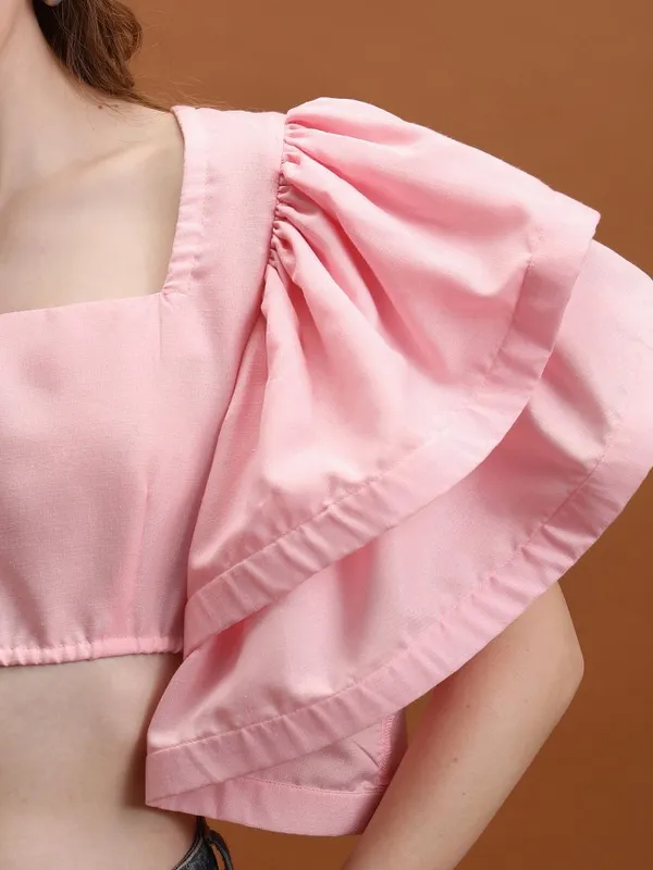 Tokyo Talkies Women Rose Solid Regular Top