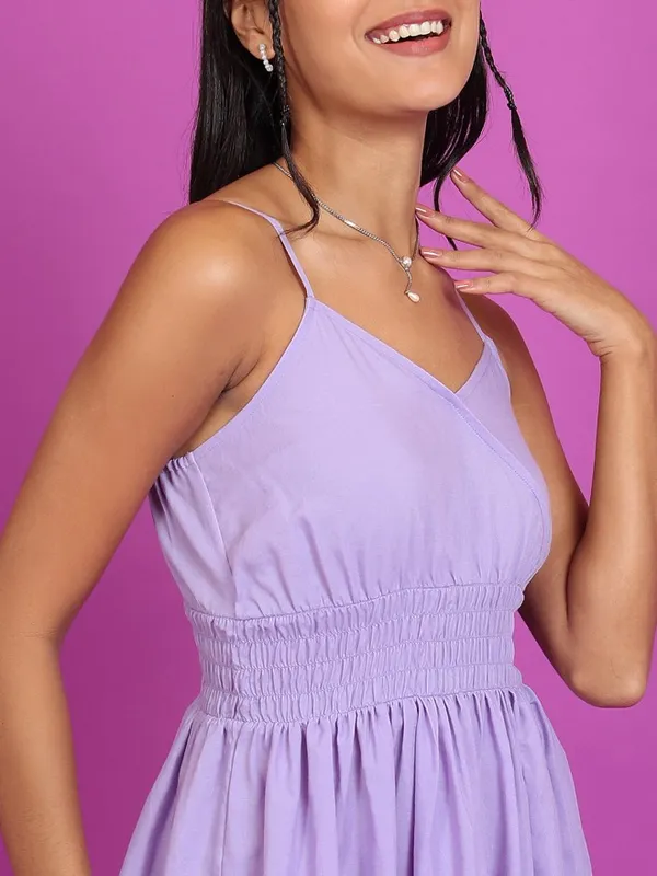  Tokyo Talkies Women Purple Solid Fit And Flare Dresses