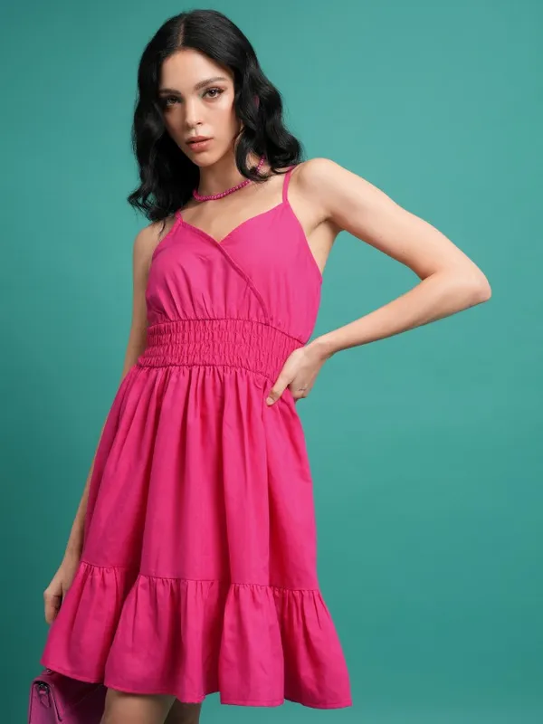 Solid A-Line Dress