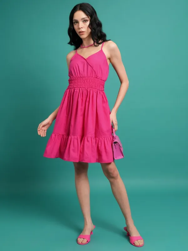 Solid A-Line Dress