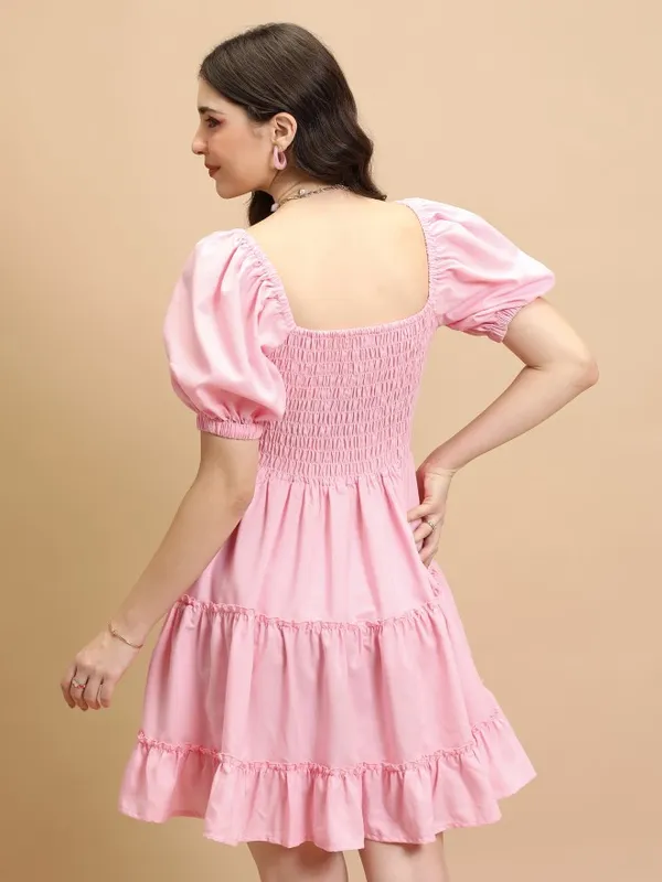 Solid Fit And Flare Dress