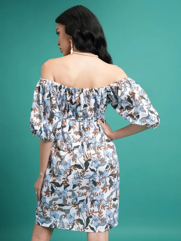  Tokyo Talkies Women White Printed A-Line Dresses