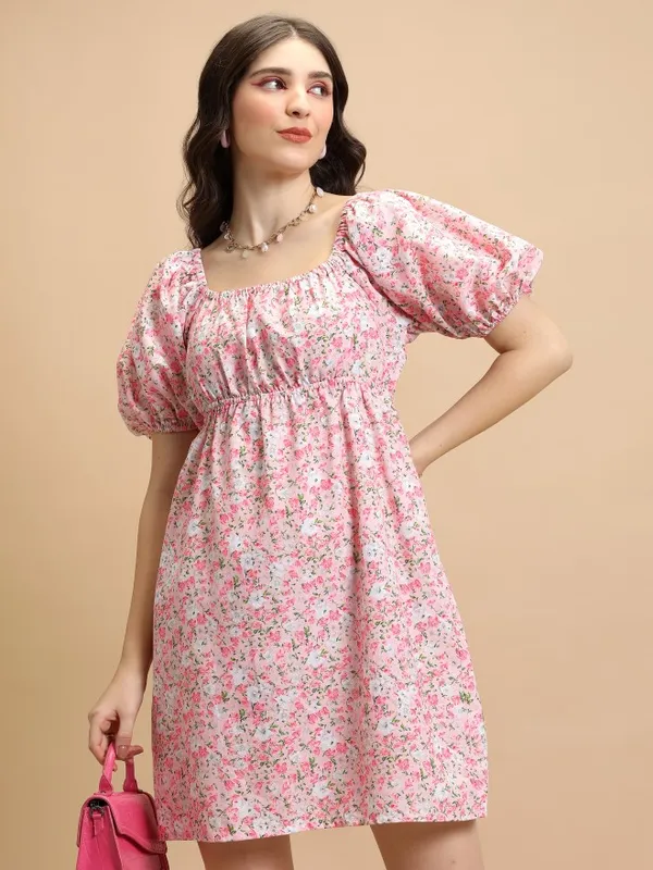 Printed Fit And Flare Dress