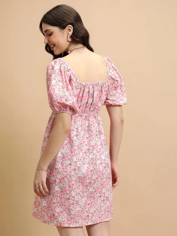 Printed Fit And Flare Dress