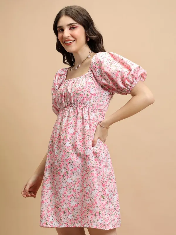 Printed Fit And Flare Dress