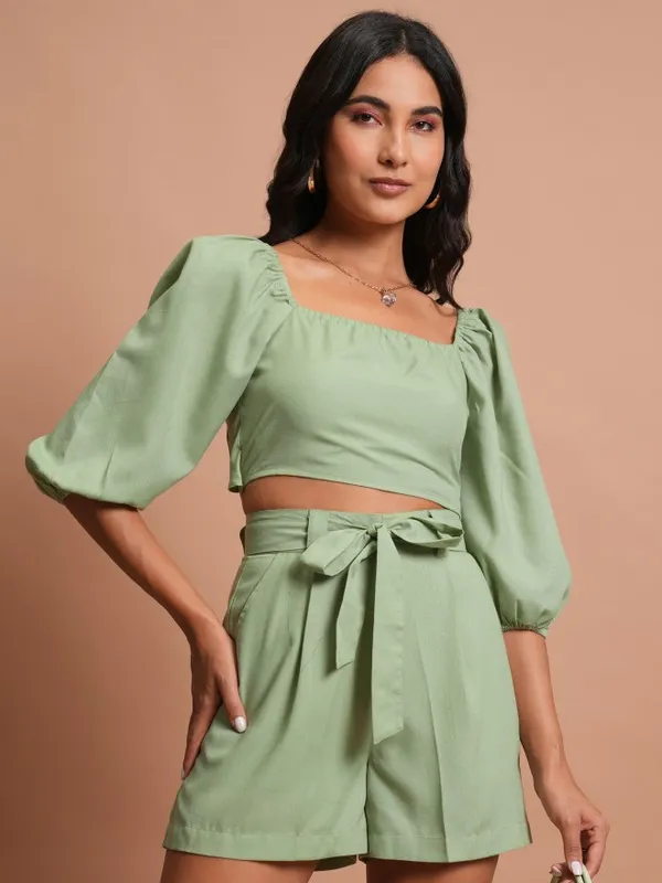  Tokyo Talkies Women Green Co-Ords