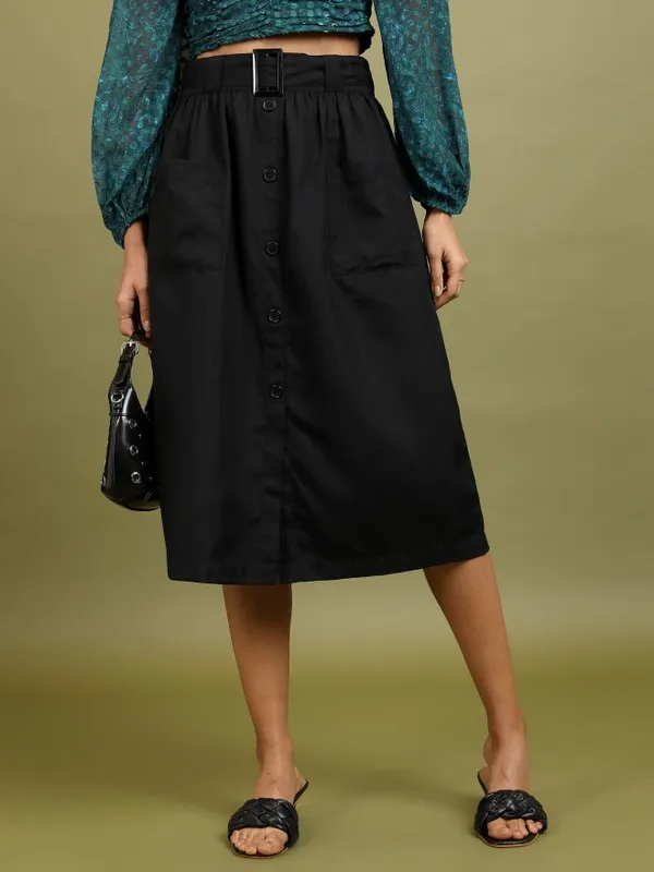 A-Line Midi Skirt