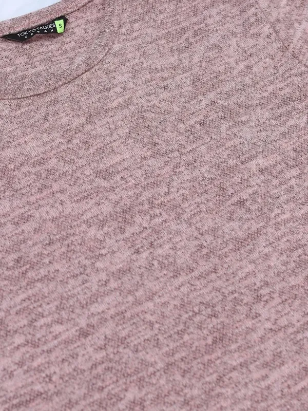  Tokyo Talkies Women Pink Round Neck Sweaters