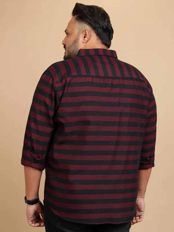  Xtra Ordinary By Highlander Men Maroon Striped Regular Fit Casual Shirts