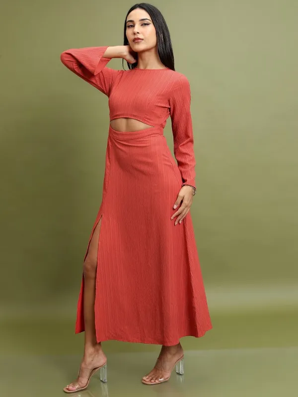  Tokyo Talkies Women Red Solid Maxi Dresses