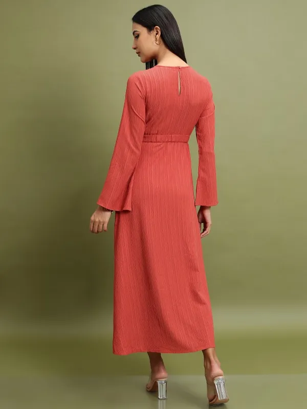  Tokyo Talkies Women Red Solid Maxi Dresses