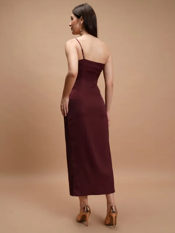  Tokyo Talkies Women Maroon Solid Bodycon Dresses