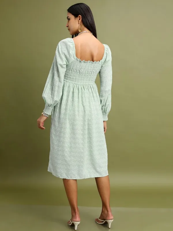 Self Design Fit and Flare Dress