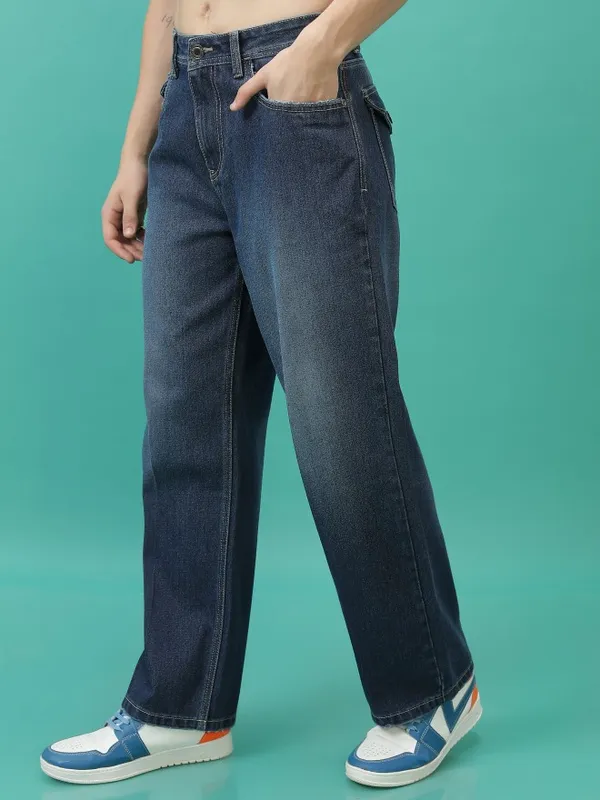  Highlander Men Blue Straight Fit Clean Look Jeans