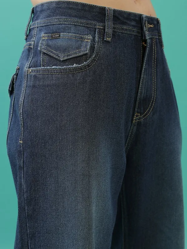  Highlander Men Blue Straight Fit Clean Look Jeans