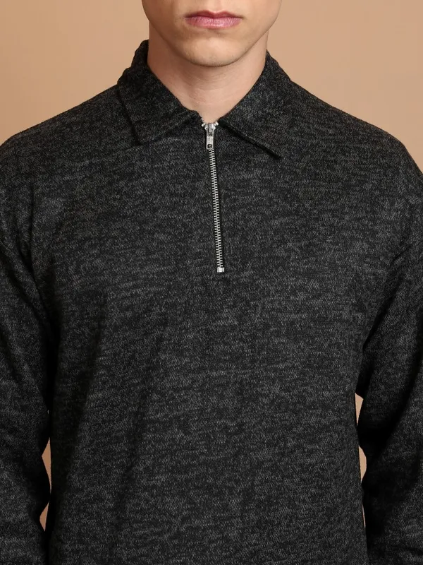  Highlander Men Black Shirt Collar Pullover Sweaters
