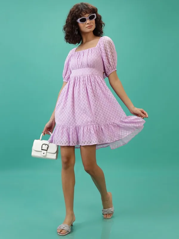 Solid Fit & Flare Dress