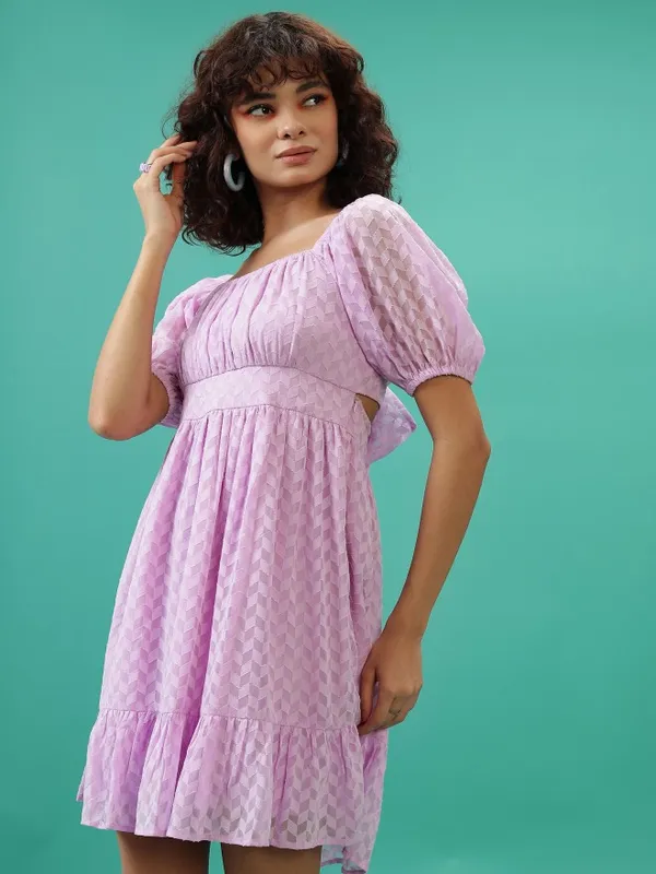 Solid Fit & Flare Dress