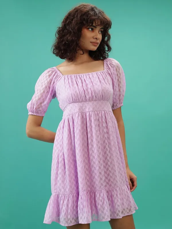 Solid Fit & Flare Dress