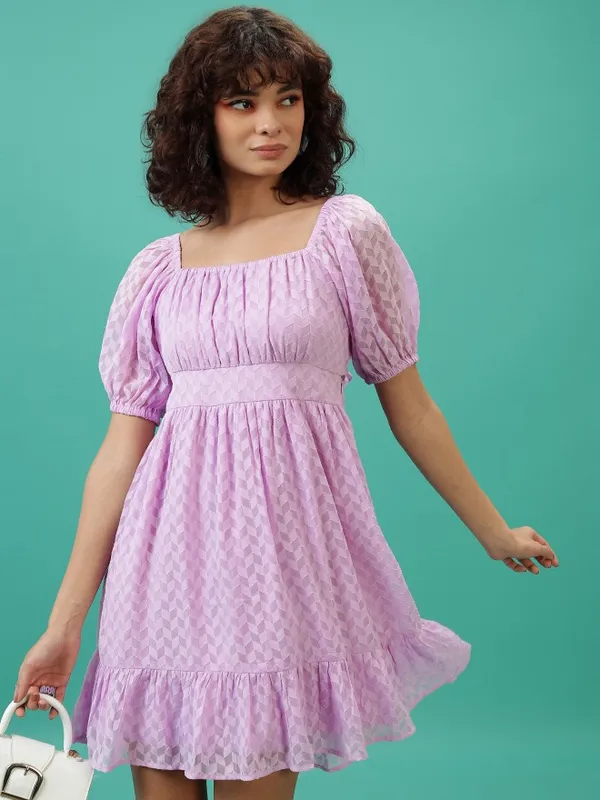 Solid Fit & Flare Dress