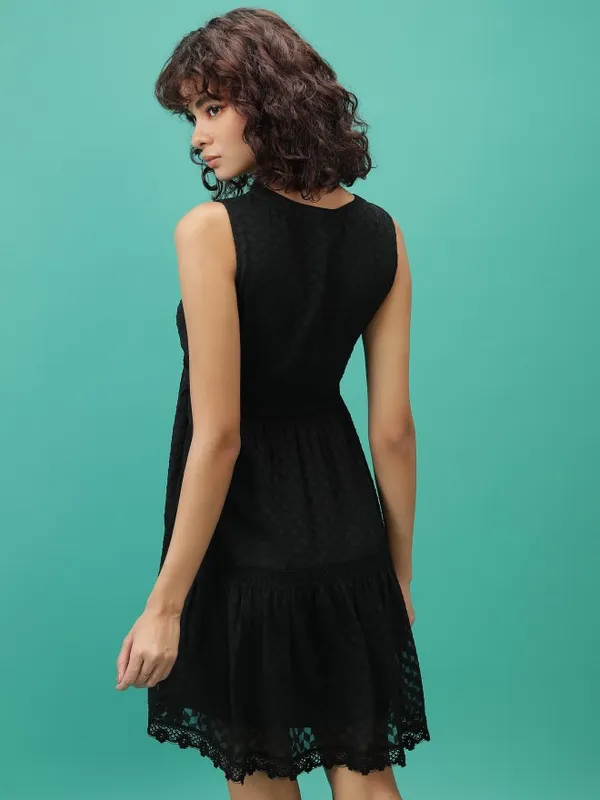 Self Design Fit And Flare Dress