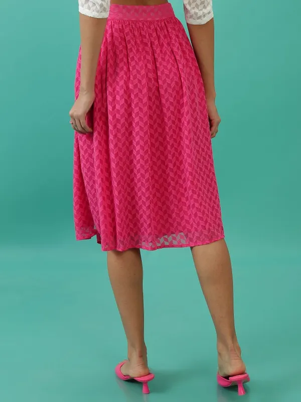 Tokyo Talkies Women Pink Midi Skirt