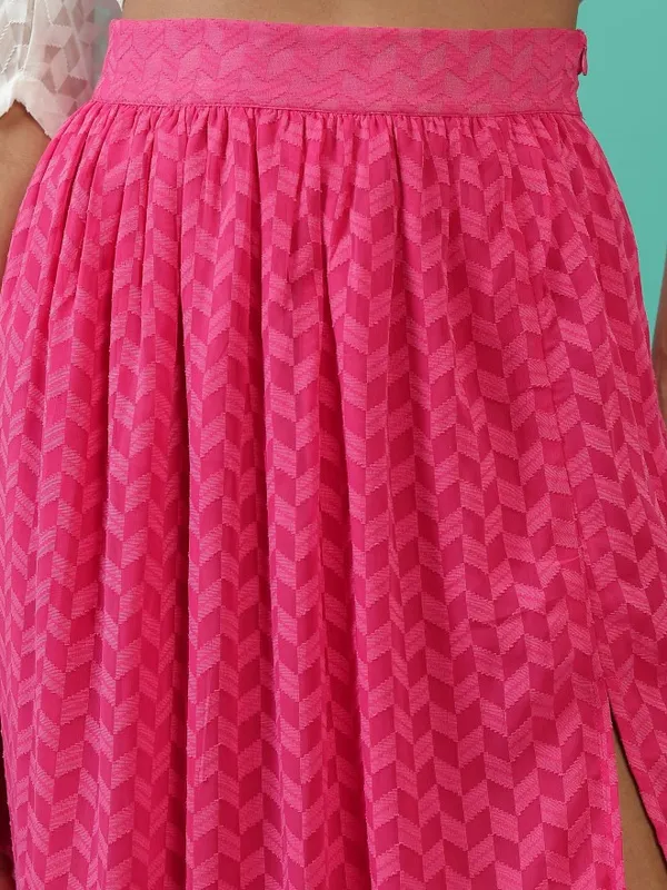 Tokyo Talkies Women Pink Midi Skirt