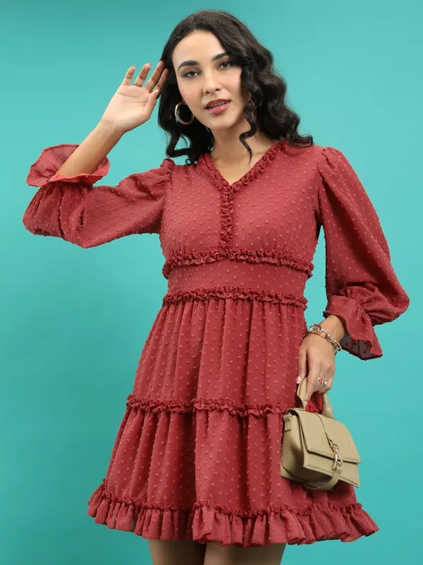 Self Design Fit & Flare Dress
