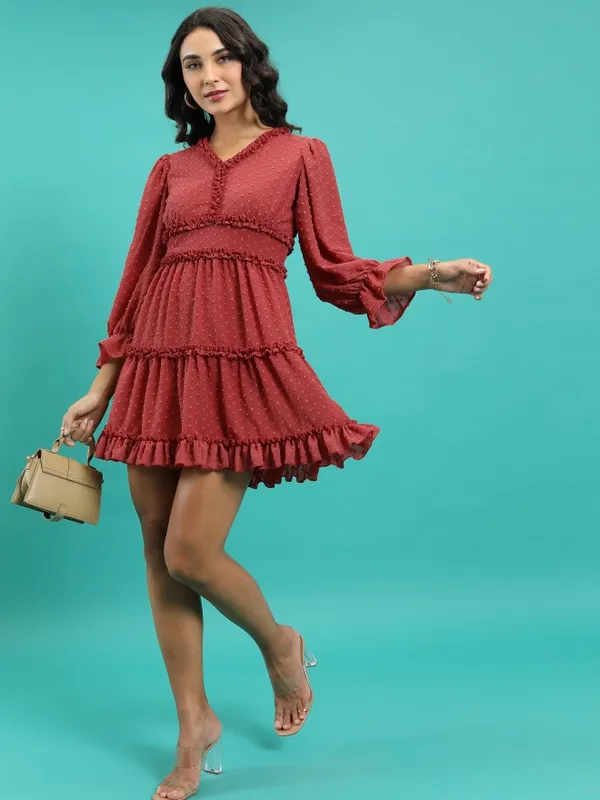 Self Design Fit & Flare Dress