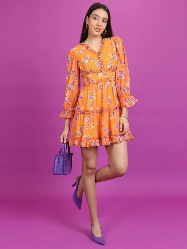 Printed A-Line Dress