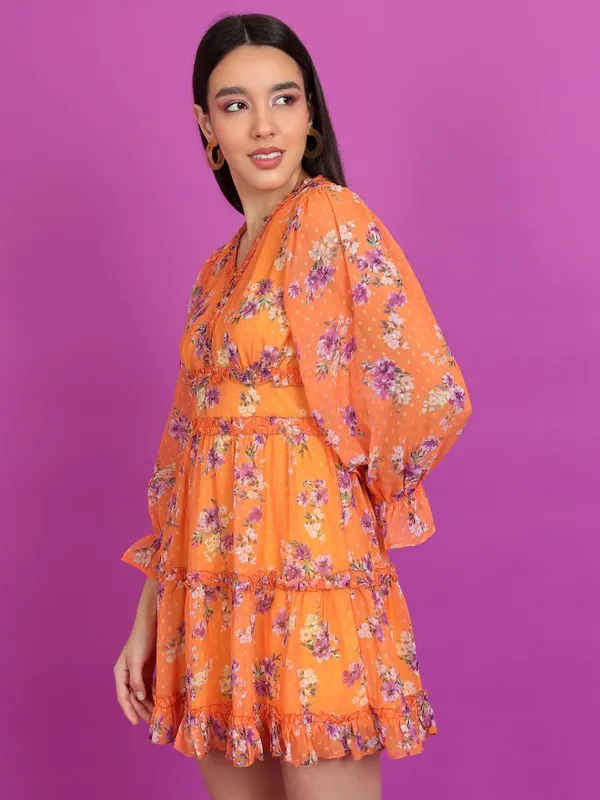 Printed A-Line Dress