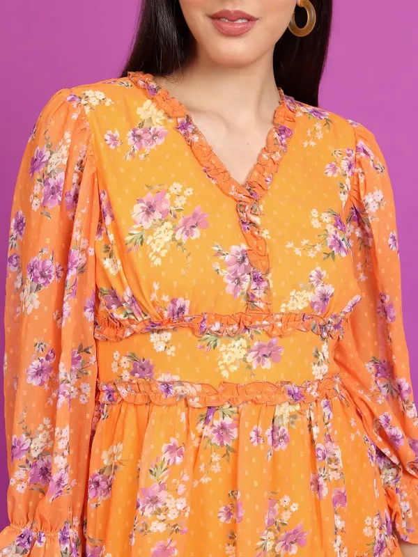 Printed A-Line Dress