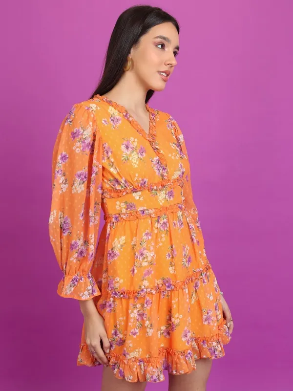 Printed A-Line Dress