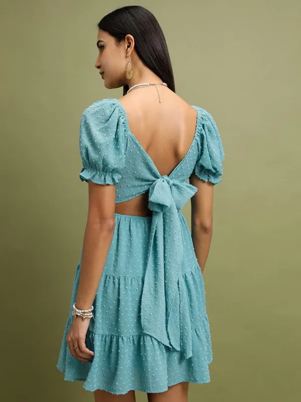 Self Design Fit and Flare Dress