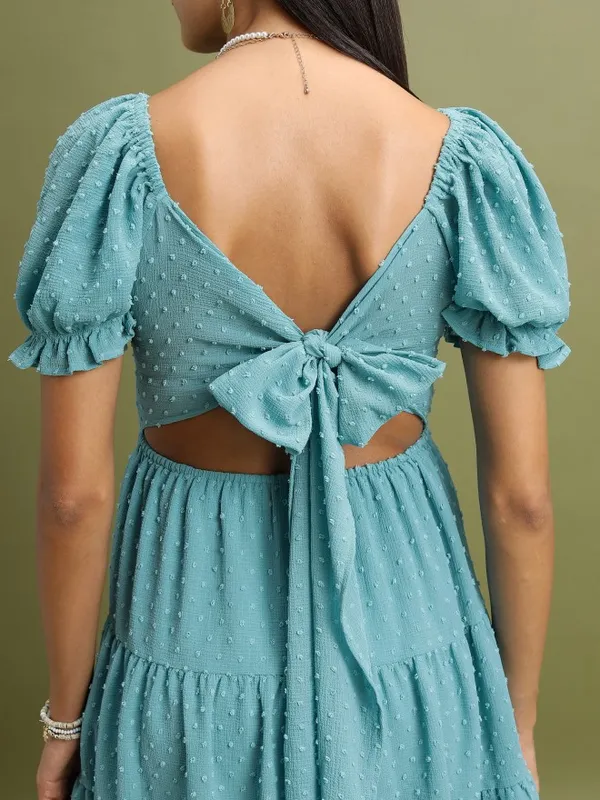 Self Design Fit and Flare Dress