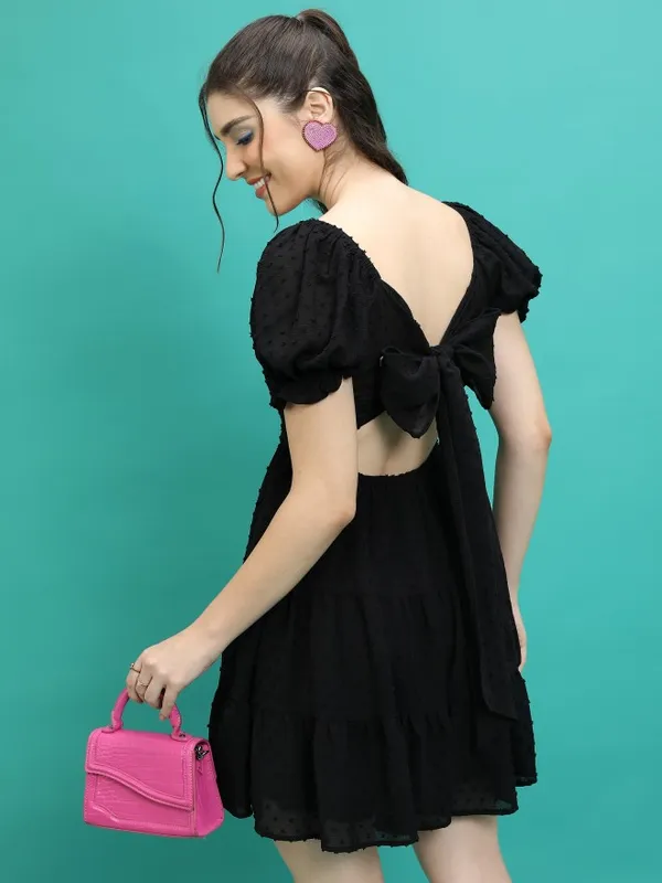 Self Design Fit And Flare Dress