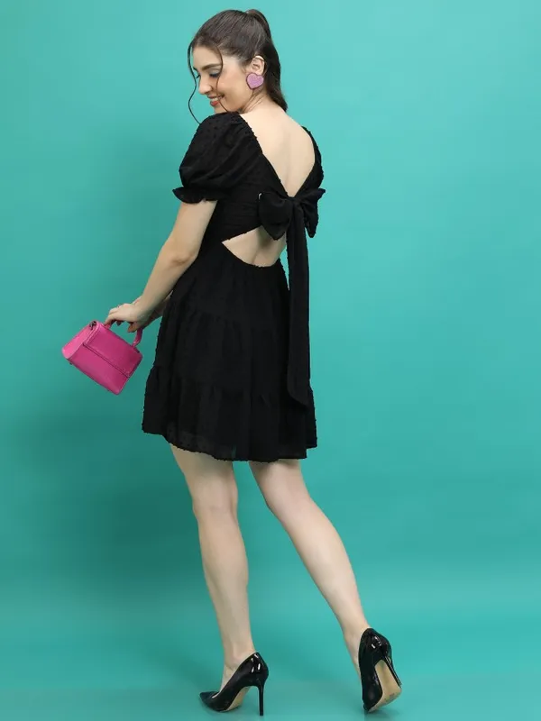 Self Design Fit And Flare Dress