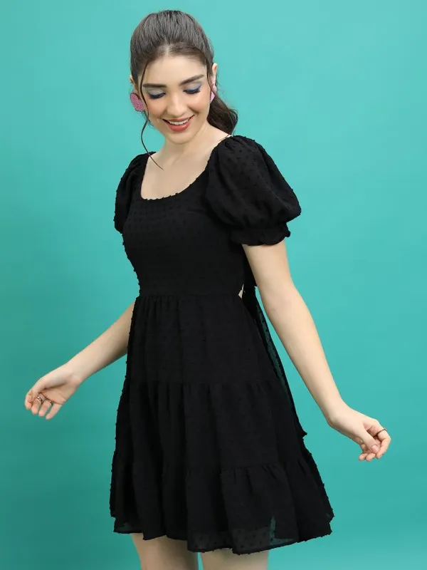 Self Design Fit And Flare Dress