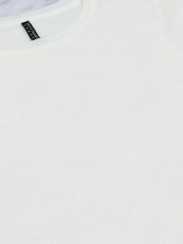  Tokyo Talkies Women White Round Neck Sweaters