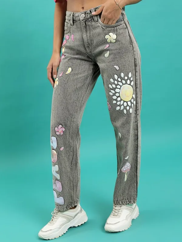 Tokyo Talkies Women Grey Dad Fit Jeans