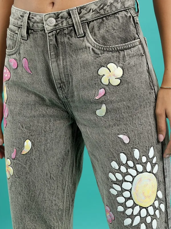 Tokyo Talkies Women Grey Dad Fit Jeans