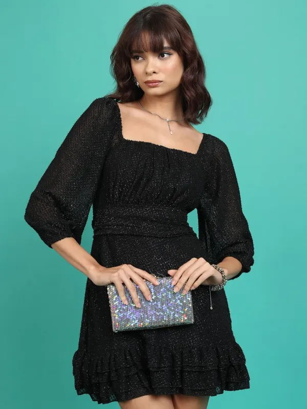 Self Design Fit & Flare Dress