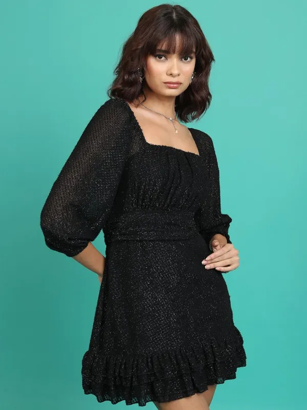 Self Design Fit & Flare Dress