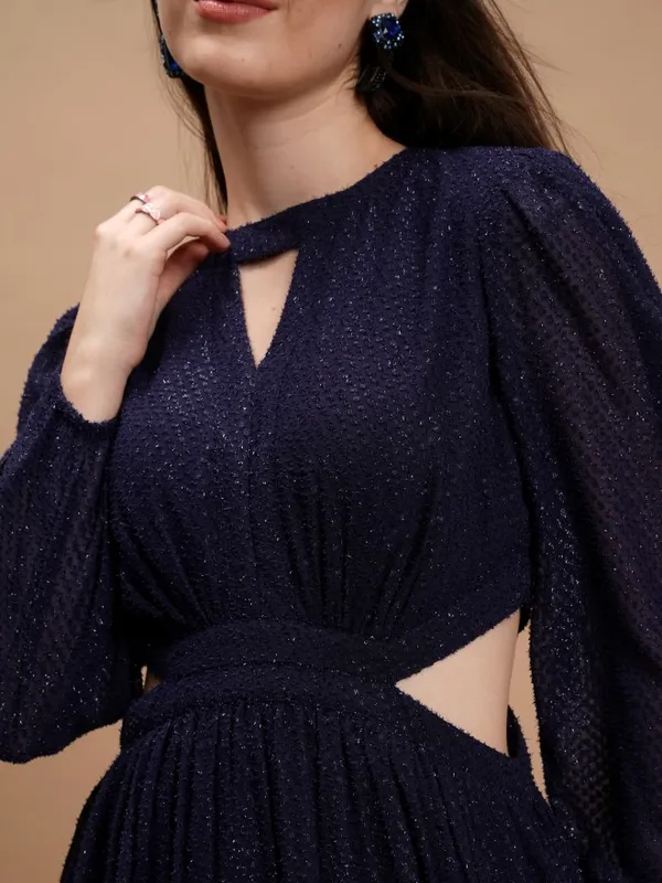 Solid Fit and Flare Dress