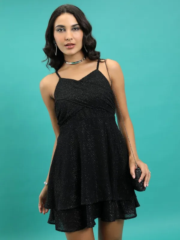  Tokyo Talkies Women Black Solid Fit and Flare Dresses