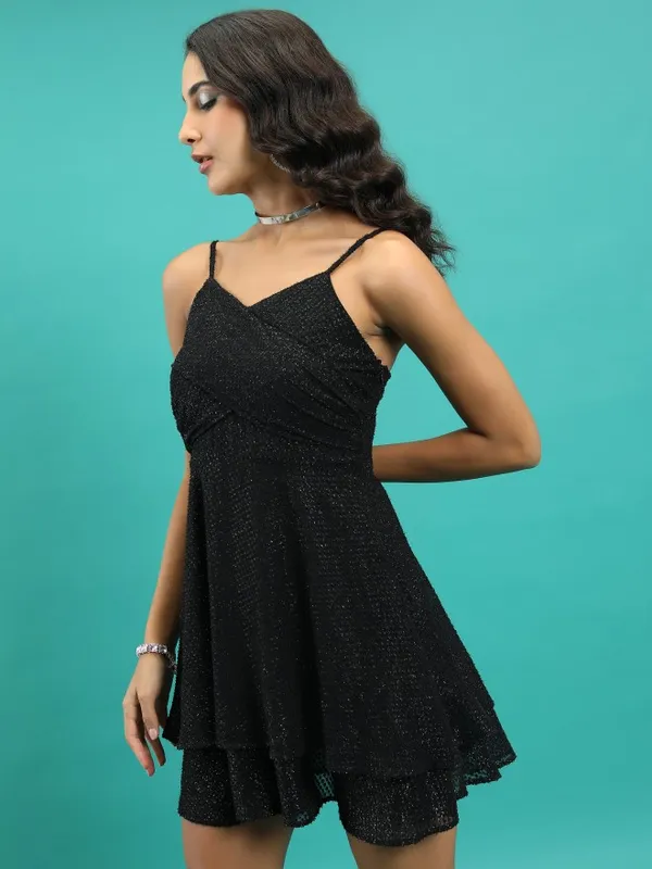  Tokyo Talkies Women Black Solid Fit and Flare Dresses