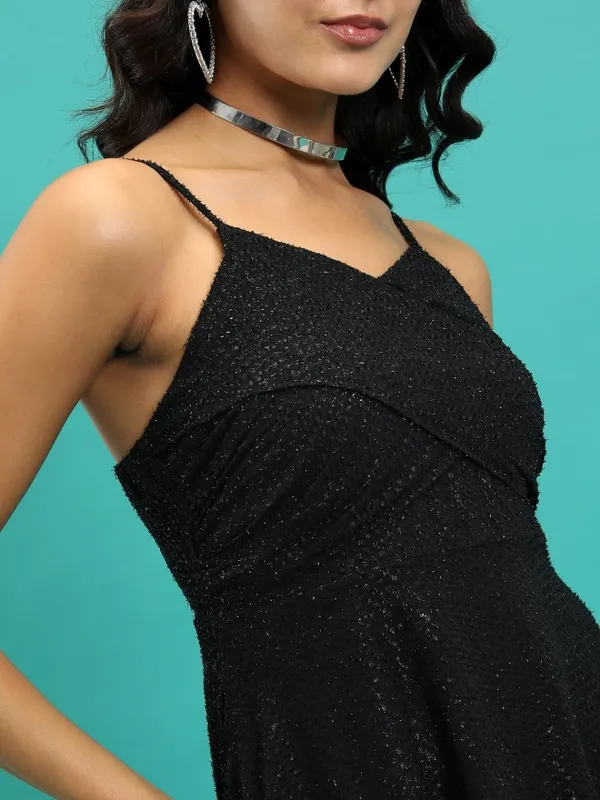  Tokyo Talkies Women Black Solid Fit and Flare Dresses